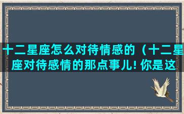 十二星座怎么对待情感的（十二星座对待感情的那点事儿! 你是这样吗）